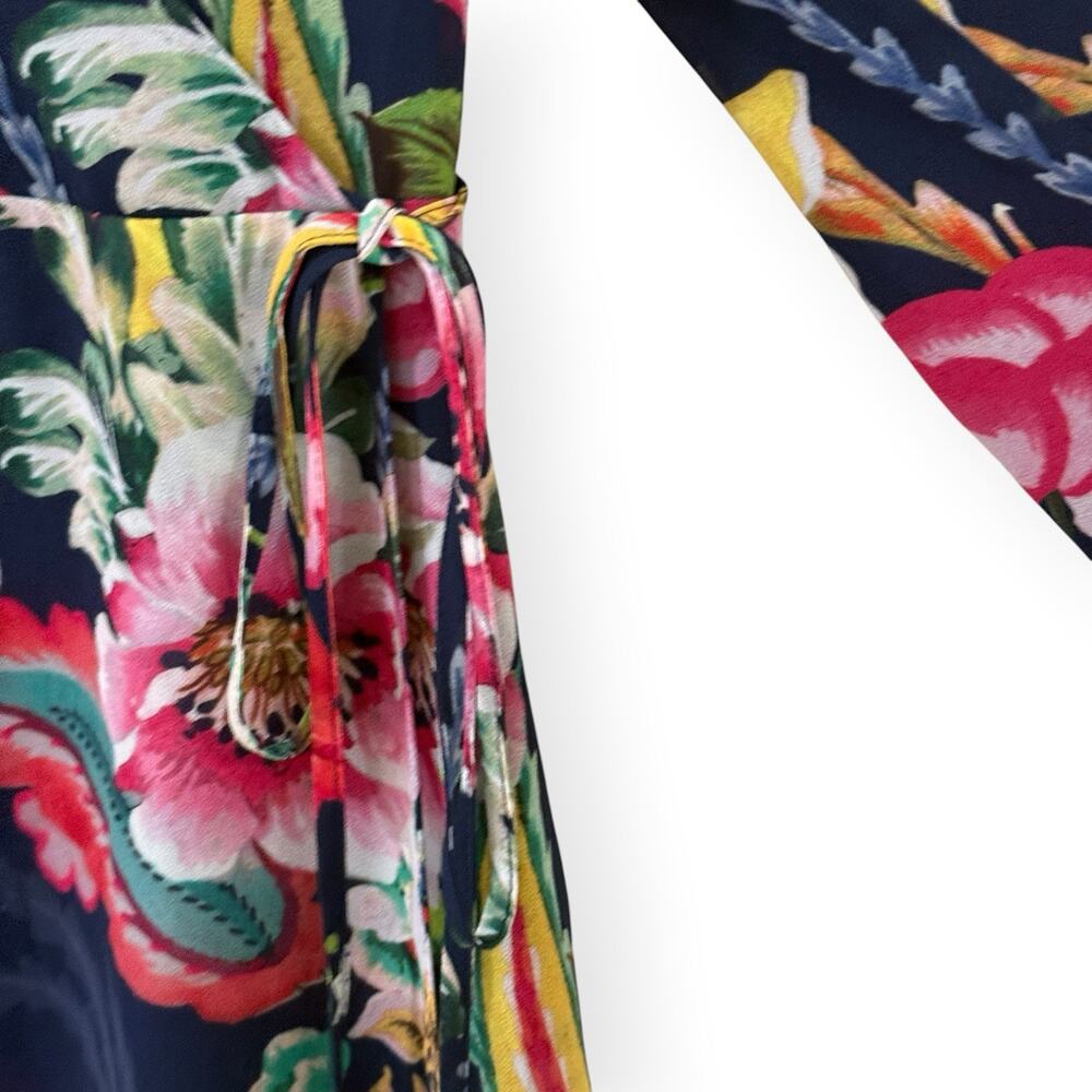 NWT Soft Surroundings Samantha Maxi Dress PM Navy Colorful Floral Faux Wrap $180 - Picture 9 of 14